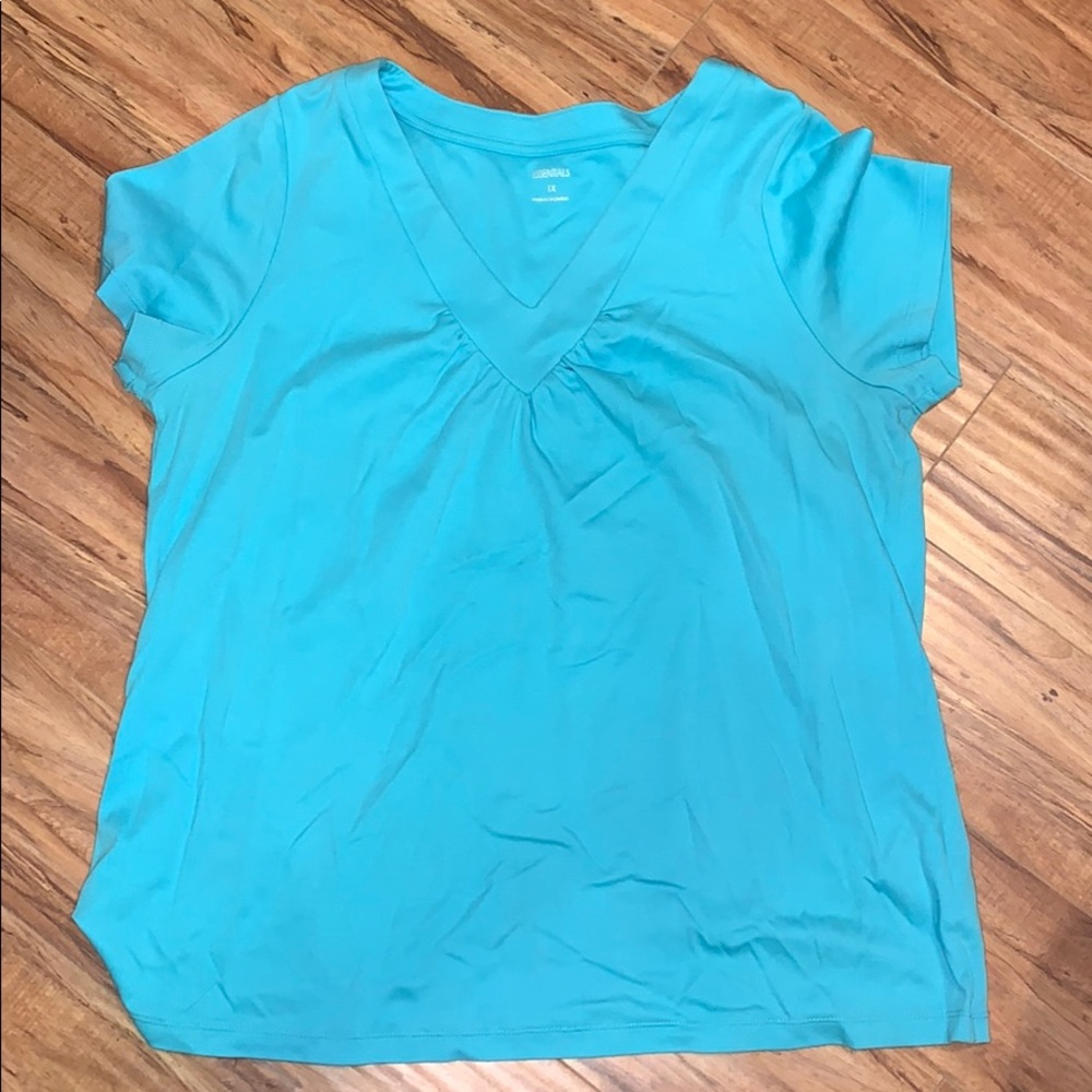 Essentials lite blue v-neck shirt